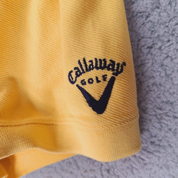 Callaway Polo Shirt Mens Large Yellow Golf Sport‎ Drysport Ribbed - Picture 5 of 12